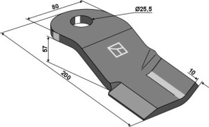 Klepel 200x80mm - rechts