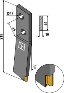 Strooischoep - rechts - Carbide