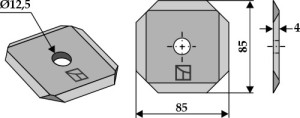 Voermengwagenmes 85mm
