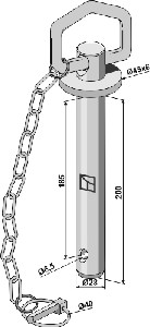 Steckbolzen mit Kette und Klappsplint