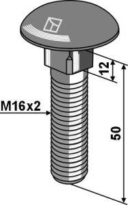 Slotbout M16x2x50 - galvanisch verzinkt