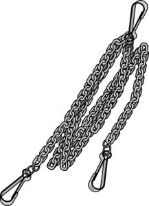 Chaîne de guidage pour crochets de barres inférieures Cat. II-I