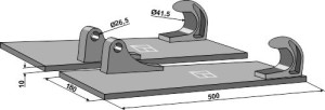 Ombouwset, recht 500mm - 2 stuks