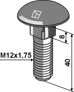 Slotbout M12x1,75x40