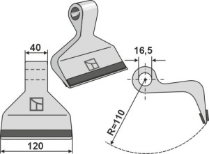 Hamerklepel 120x40mm - PTA