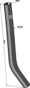 Voorste zaaibuis van de opener, rechts