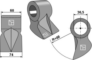 Hamerklepel 119x38mm